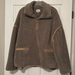 Tuckernuck Olive Rhodes Shearling Quarter Zip Size Large